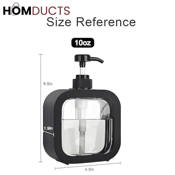 Premium Black Square Liquid Soap Dispenser – Modern Refillable Pump Bottle