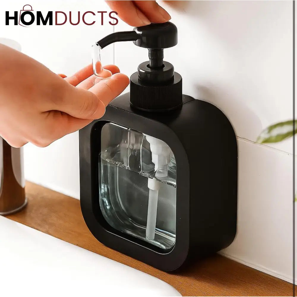 Premium Black Square Liquid Soap Dispenser – Modern Refillable Pump Bottle