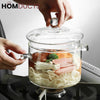 Premium Clear Borosilicate Glass Cooking Pot with Lid