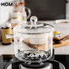 Premium Clear Borosilicate Glass Cooking Pot with Lid