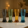 Premium Color-Tinted Pilsner Glass Set – 4 Pieces
