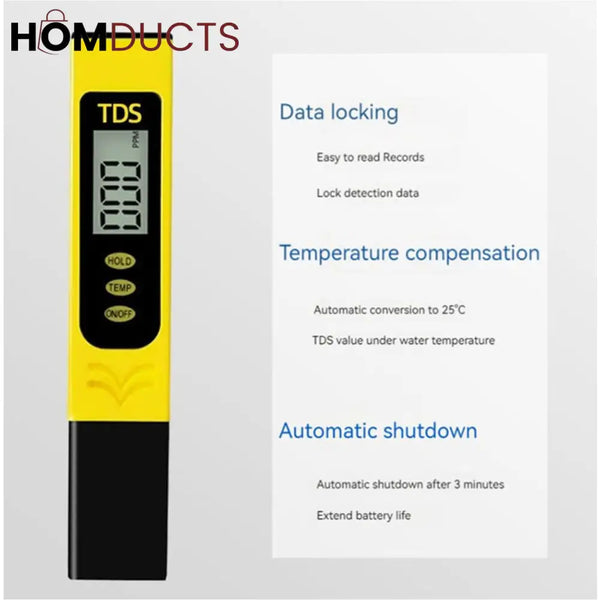 Premium Digital TDS Meter – Water Quality Tester with Temperature Display