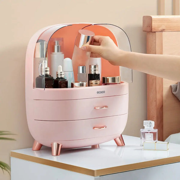 Ecoco Dustproof Cosmetic Organizer Pink