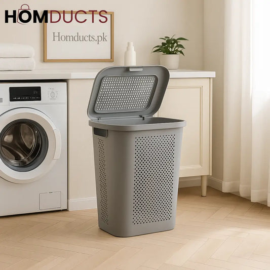 Premium Flip-Top Laundry Basket – Large Capacity with Ventilated Design