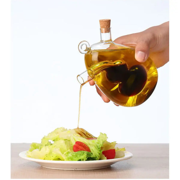 Premium Glass Oil & Vinegar Dispenser Bottle - Stylish Kitchen Storage