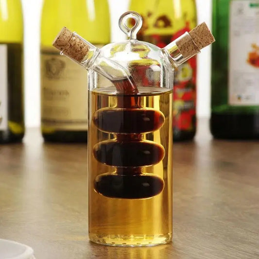 Premium Glass Oil & Vinegar Dispenser Bottle - Stylish Kitchen Storage