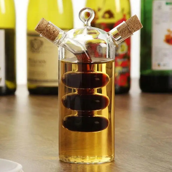 Premium Glass Oil & Vinegar Dispenser Bottle - Stylish Kitchen Storage