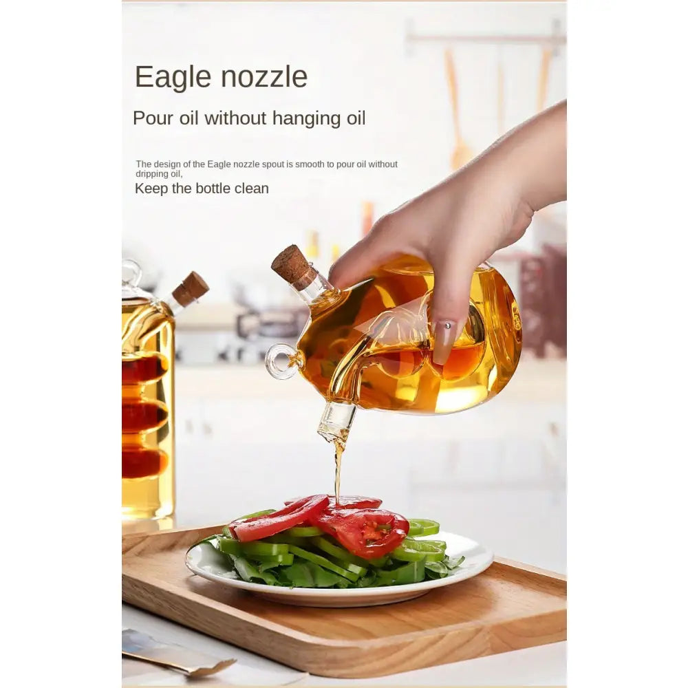 Premium Glass Oil & Vinegar Dispenser Bottle - Stylish Kitchen Storage