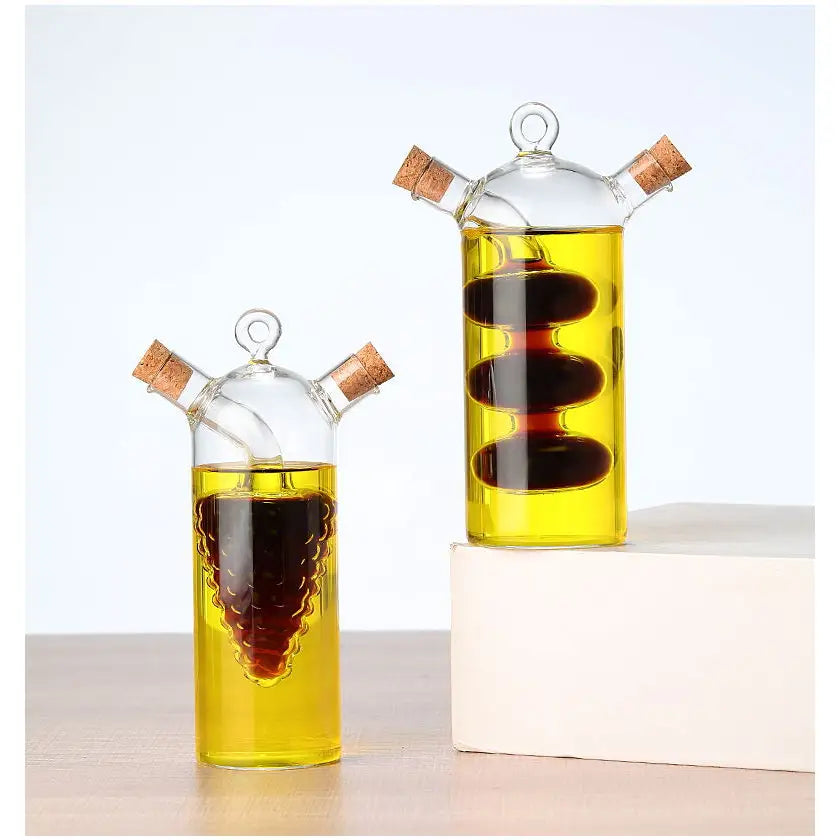 Premium Glass Oil & Vinegar Dispenser Bottle - Stylish Kitchen Storage