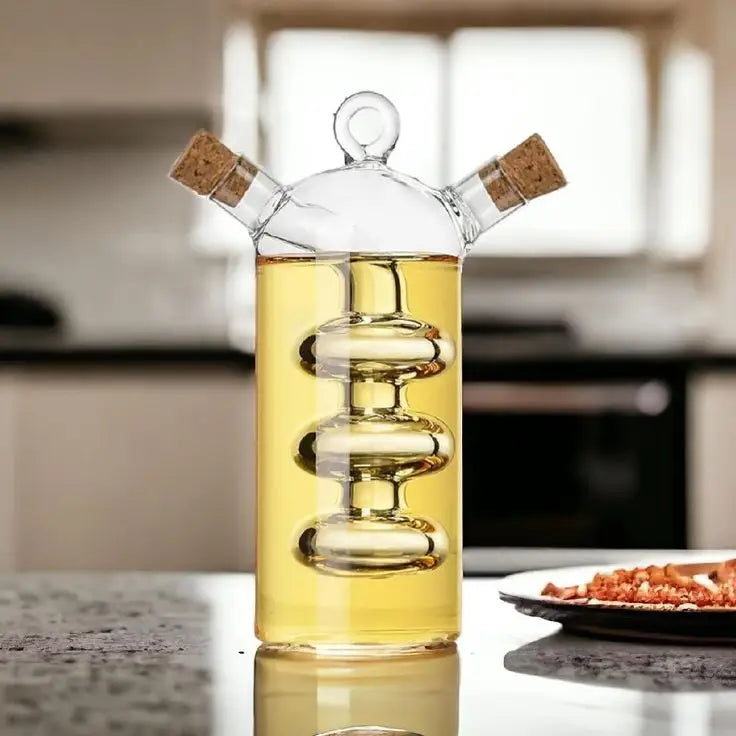 Premium Glass Oil & Vinegar Dispenser Bottle - Stylish Kitchen Storage