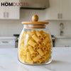 Premium Glass Storage Jar with Bamboo Lid – Airtight Kitchen Canister (750ml)