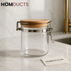 Premium Glass Storage Jar with Bamboo Lid & Airtight Lock