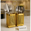 Premium Gold Double Utensil Holder with Cutlery Organizer