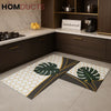 Premium Honeycomb Leaf Kitchen Mat Set – 2 Pcs Non Slip Waterproof & Easy to Clean