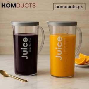 Premium Juice Pitcher Set – 1200ml & 1700ml Transparent Beverage Jugs with Lids
