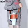 Premium Leather Tumbler Strap Holder with Key Hook