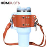 Premium Leather Tumbler Strap Holder with Key Hook