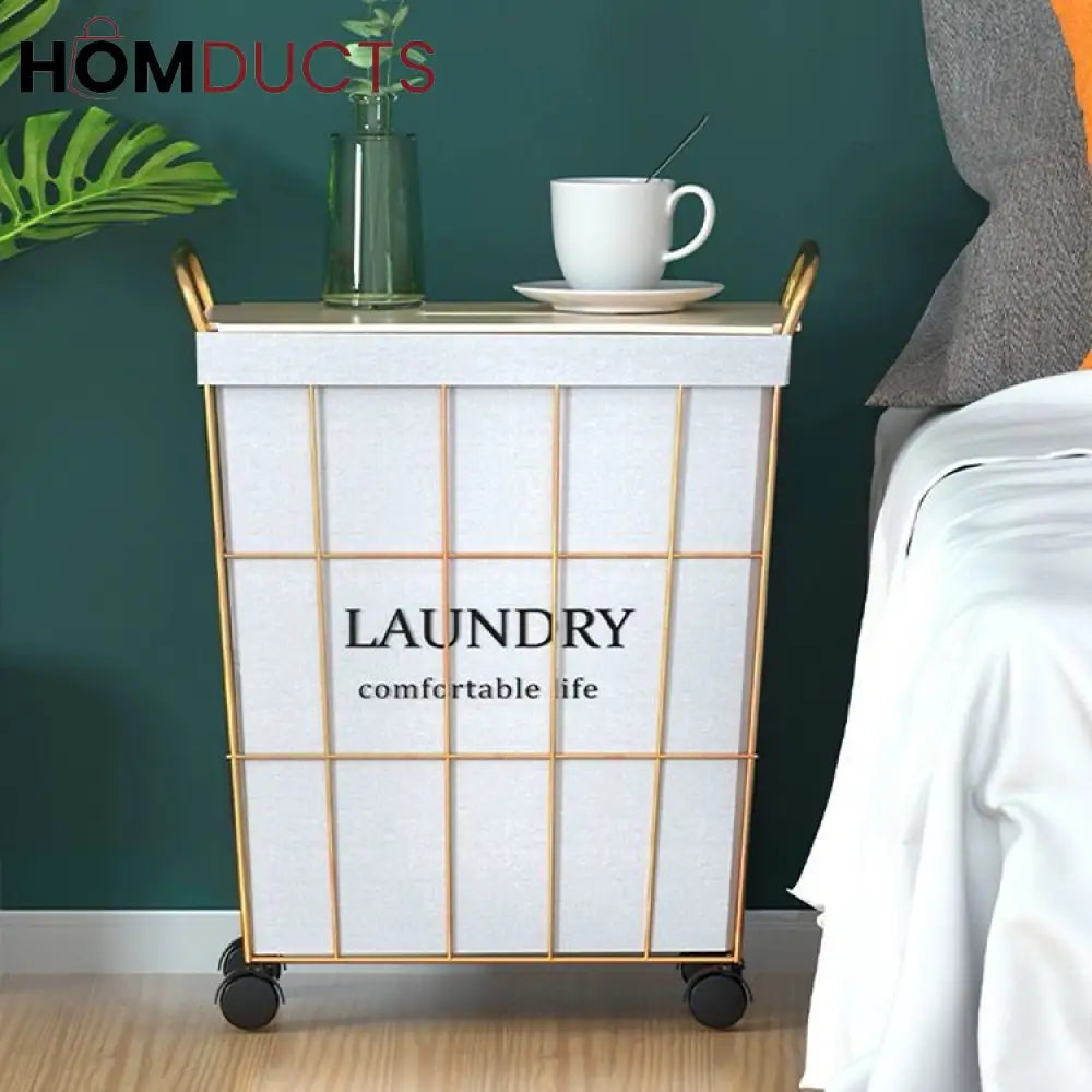 Premium Luxury Laundry Basket With Wheels
