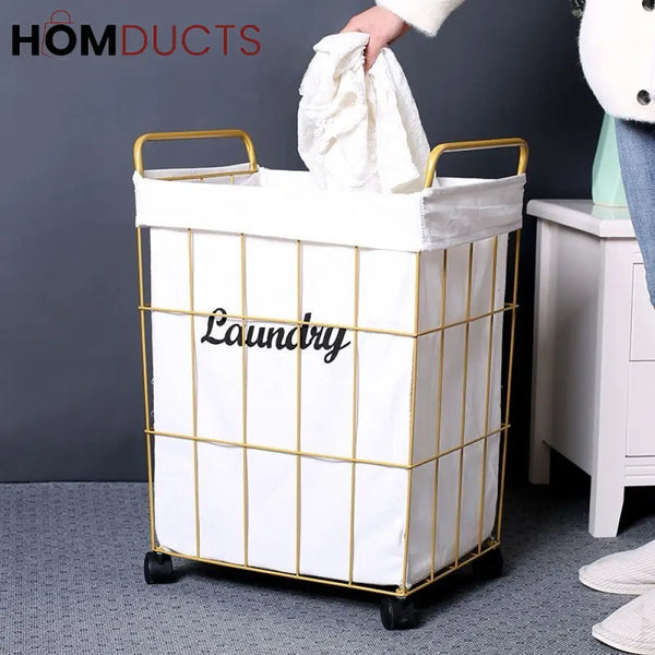 Premium Luxury Laundry Basket With Wheels