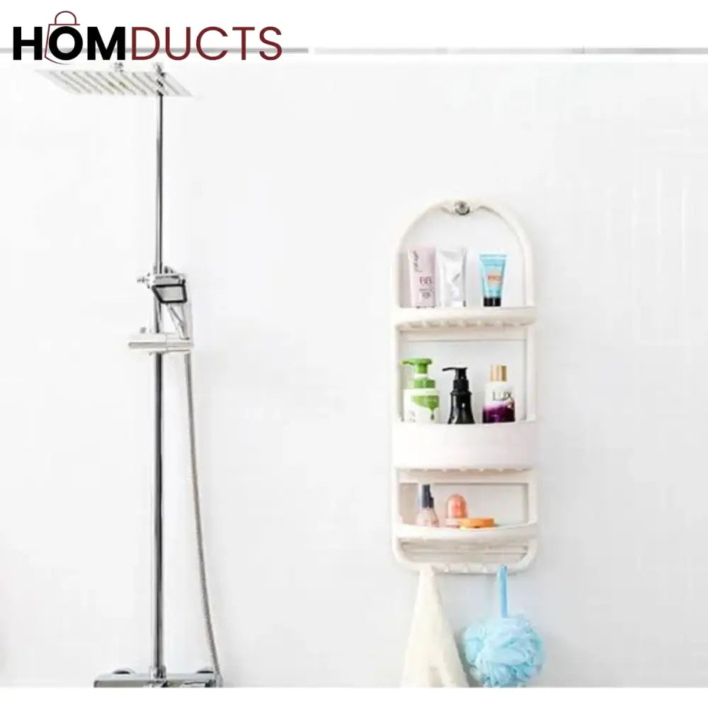 Premium Multi Layer Shower Organizer Rack – Wall Hanging Bathroom Storage Caddy with Hooks