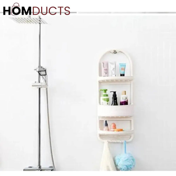 Premium Multi Layer Shower Organizer Rack – Wall Hanging Bathroom Storage Caddy with Hooks