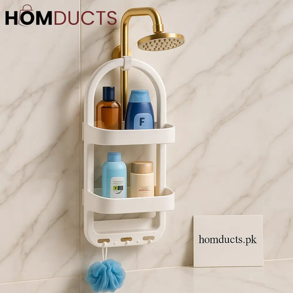 Premium Multi Layer Shower Organizer Rack – Wall Hanging Bathroom Storage Caddy with Hooks