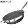 Premium Non-Stick Honeycomb Wok - 316 Stainless Steel Gas & Induction Compatible Cookware