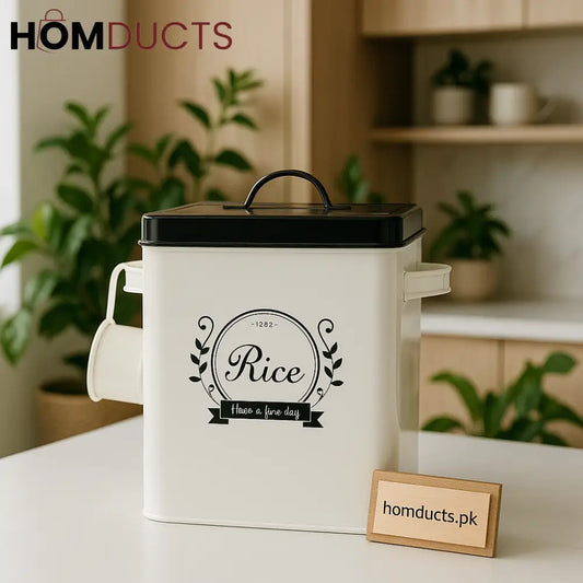 Premium Scandinavian Rice Storage Container with Measuring Scoop (5Ltr)