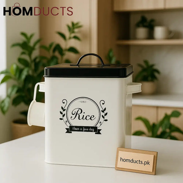 Premium Scandinavian Rice Storage Container with Measuring Scoop (5Ltr)