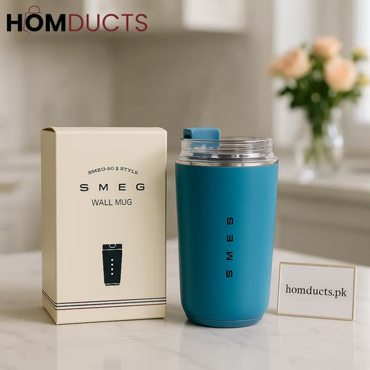 Premium SMEG Wall Mug – Double Wall Insulated Travel Cup (Blue)