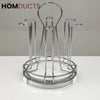 Premium Stainless Steel Bathroom Organizer Rack - Space-Saving Cup & Tumbler Holder