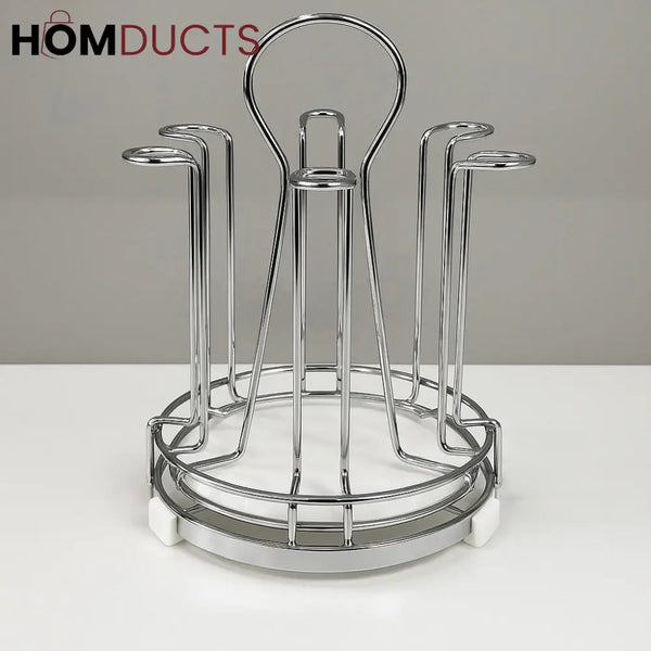 Premium Stainless Steel Bathroom Organizer Rack - Space-Saving Cup & Tumbler Holder