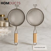 Premium Stainless Steel Fine Mesh Strainer | Wooden Handle Kitchen Sieve (Available in 2 Sizes)
