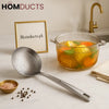 Premium Stainless Steel Skimmer Ladle – Heat-Resistant Deep Strainer Spoon