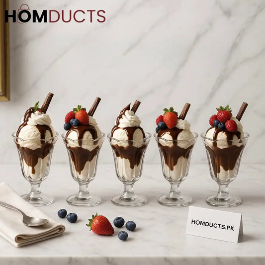 Premium Sundae Glass Set – 6 Pcs