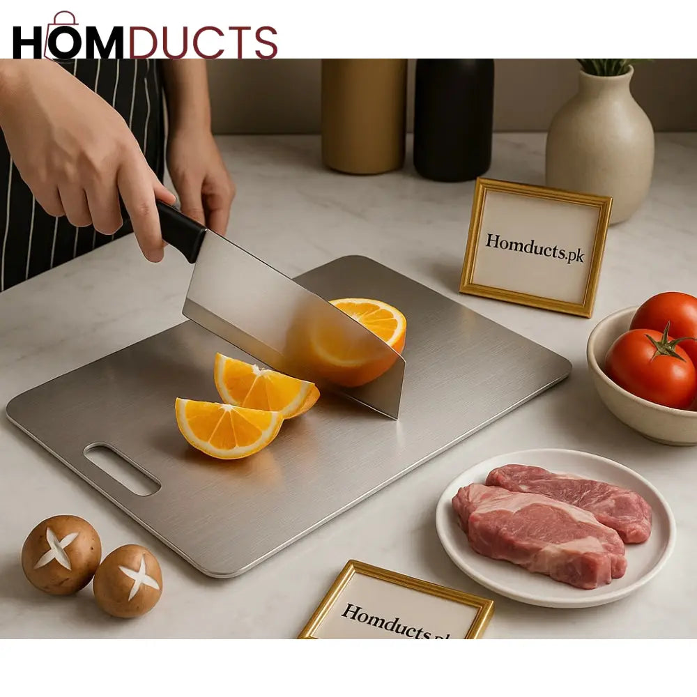 Premium Titanium Steel Cutting Board – Double-Sided Anti-Bacterial Food-Grade Surface