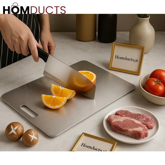 Premium Titanium Steel Cutting Board – Double-Sided Anti-Bacterial Food-Grade Surface