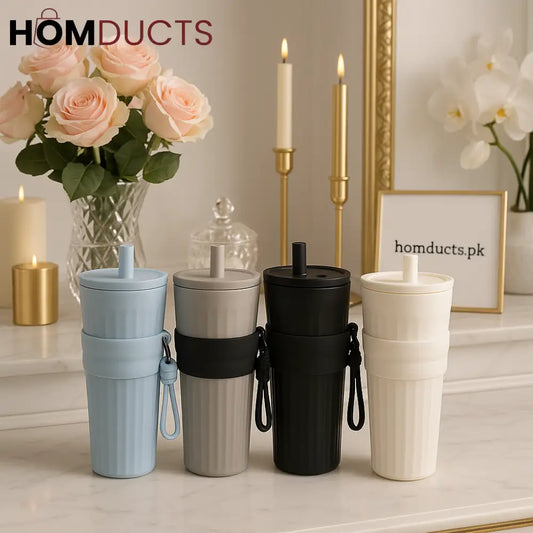 Premium Travel Tumblers with Strap – 4 Color Variants