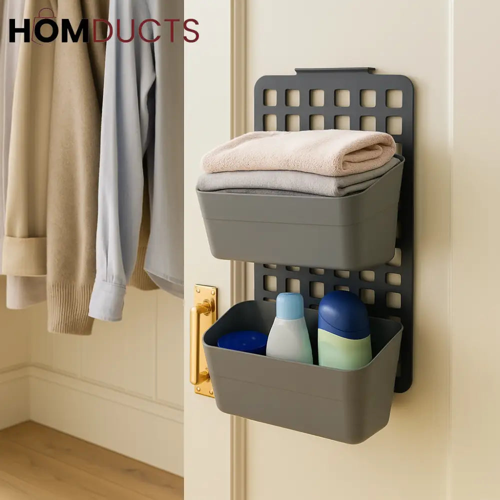 Premium Wall-Mounted Dual Storage Organizer for Cabinets & Closets