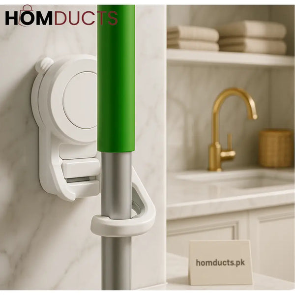 Premium Wall-Mounted Mop & Broom Holder – Space-Saving Organizer