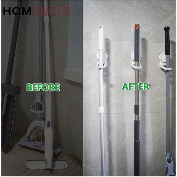 Premium Wall-Mounted Mop & Broom Holder – Space-Saving Organizer