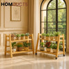 Premium Wooden 2-Tier Indoor Plant Stand – A-Frame Display Rack for Home Decor