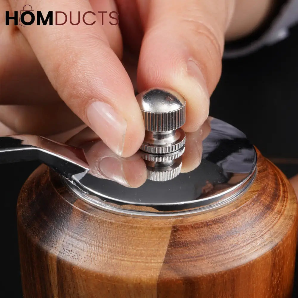 Premium Wooden Manual Pepper Grinder – Hand Crank Spice Mill for Freshly Ground Seasoning