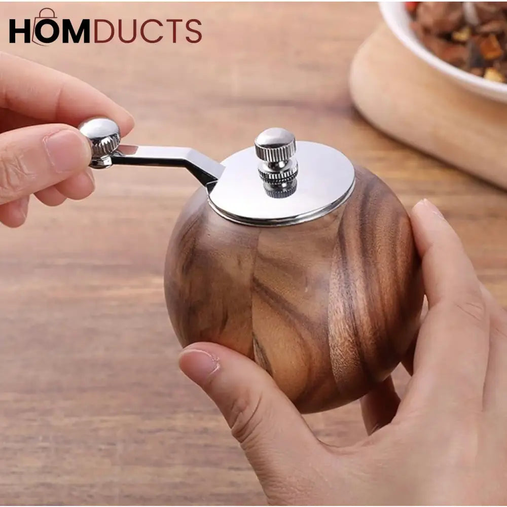 Premium Wooden Pepper & Spice Grinder – Hand Crank Seasoning Mill