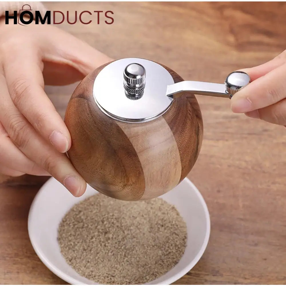 Premium Wooden Pepper & Spice Grinder – Hand Crank Seasoning Mill