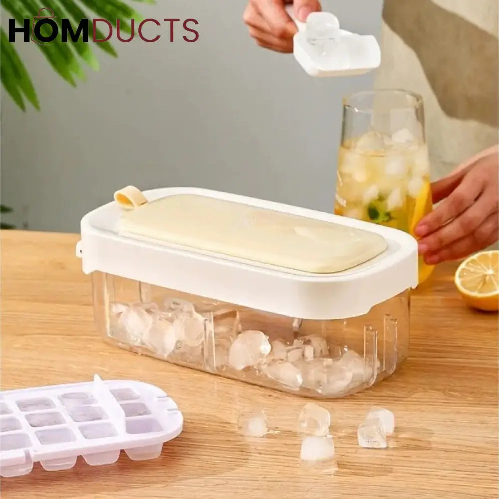 Press Ice Mold With Lid And Spoon