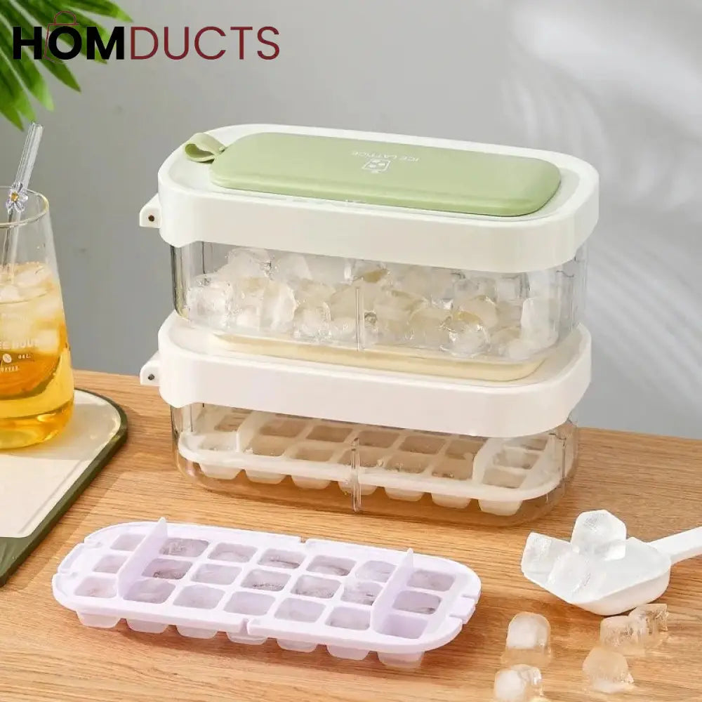 Press Ice Mold With Lid And Spoon