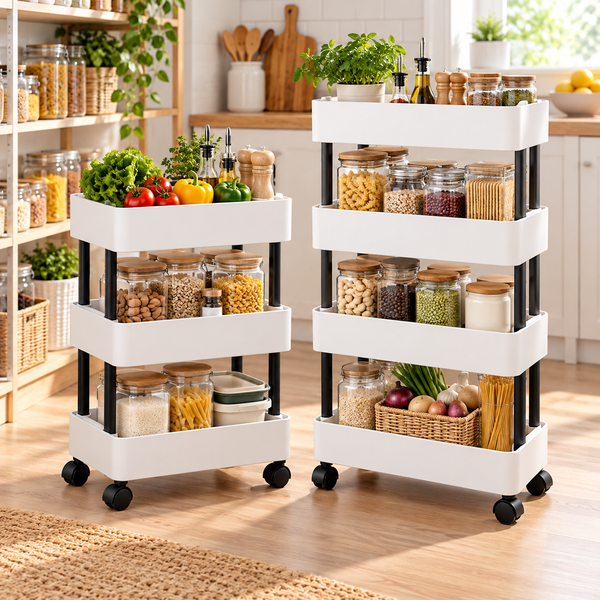 3 & 4 Tier Heavy-Duty Rolling Storage Trolley