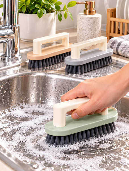Ergonomic Handheld Scrub Brush for Sinks & Surfaces