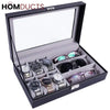 Pu Leather Watch And Sunglasses Organizer